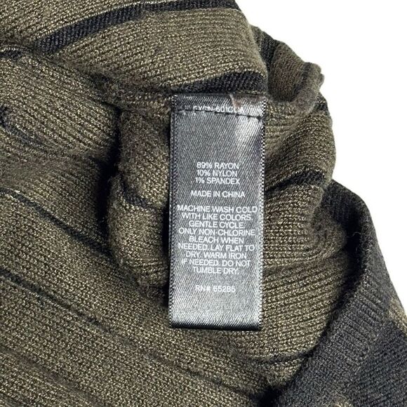 Express olive and black striped knit long sleeve sweater dress size M - Picture 8 of 13